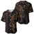 Hawaiian Tribal Baseball Jersey Polynesian Kakau Turtle - Gold LT9 - Polynesian Pride