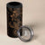 Gold Hawaiian Kakau Turtle 4 in 1 Can Cooler Tumbler Polynesian Tribal