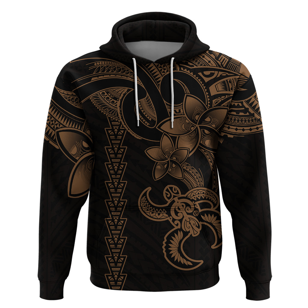 Hawaiian Tribal Hoodie Polynesian Kakau Turtle Gold LT9 Gold - Polynesian Pride