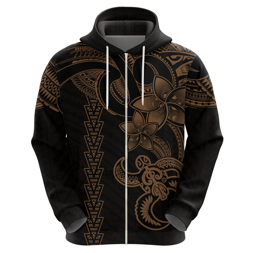 Hawaiian Tribal Hoodie Polynesian Kakau Turtle Gold LT9 - Polynesian Pride