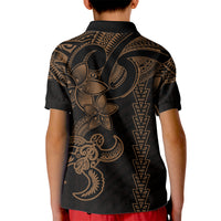 Hawaiian Tribal Kid Polo Shirt Polynesian Kakau Turtle - Gold LT9 - Polynesian Pride