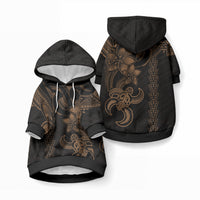 Hawaiian Tribal Kakau Turtle - Gold Pet Hoodie LT9 Pullover Gold - Polynesian Pride