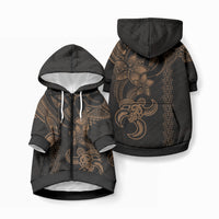 Hawaiian Tribal Kakau Turtle - Gold Pet Hoodie LT9 Zip-up Gold - Polynesian Pride