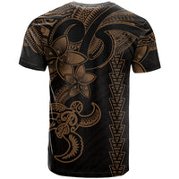 Hawaiian Tribal T Shirt Polynesian Kakau Turtle Gold LT9 - Polynesian Pride