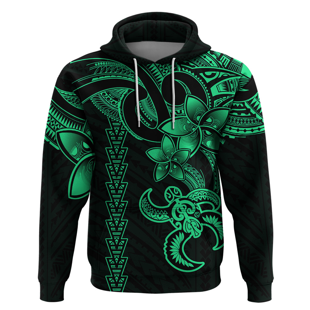 Hawaiian Tribal Hoodie Polynesian Kakau Turtle Green LT9 Green - Polynesian Pride