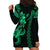 Hawaiian Tribal Hoodie Dress Polynesian Kakau Turtle - Green LT9 - Polynesian Pride