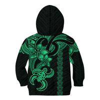 Hawaiian Tribal Kid Hoodie Polynesian Kakau Turtle - Green LT9 - Polynesian Pride
