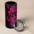 Pink Hawaiian Kakau Turtle 4 in 1 Can Cooler Tumbler Polynesian Tribal