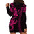 Hawaiian Tribal Hoodie Dress Polynesian Kakau Turtle - Pink LT9 - Polynesian Pride