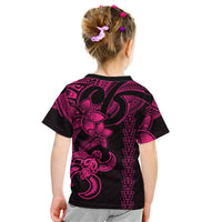 Hawaiian Tribal Kid T Shirt Polynesian Kakau Turtle - Pink LT9 - Polynesian Pride
