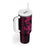 Pink Hawaiian Kakau Turtle Tumbler With Handle Polynesian Tribal