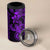 Purple Hawaiian Kakau Turtle 4 in 1 Can Cooler Tumbler Polynesian Tribal