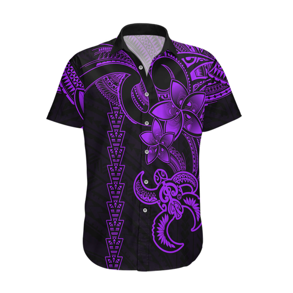 Hawaiian Tribal Hawaiian Shirt Polynesian Kakau Turtle - Purple LT9 Purple - Polynesian Pride