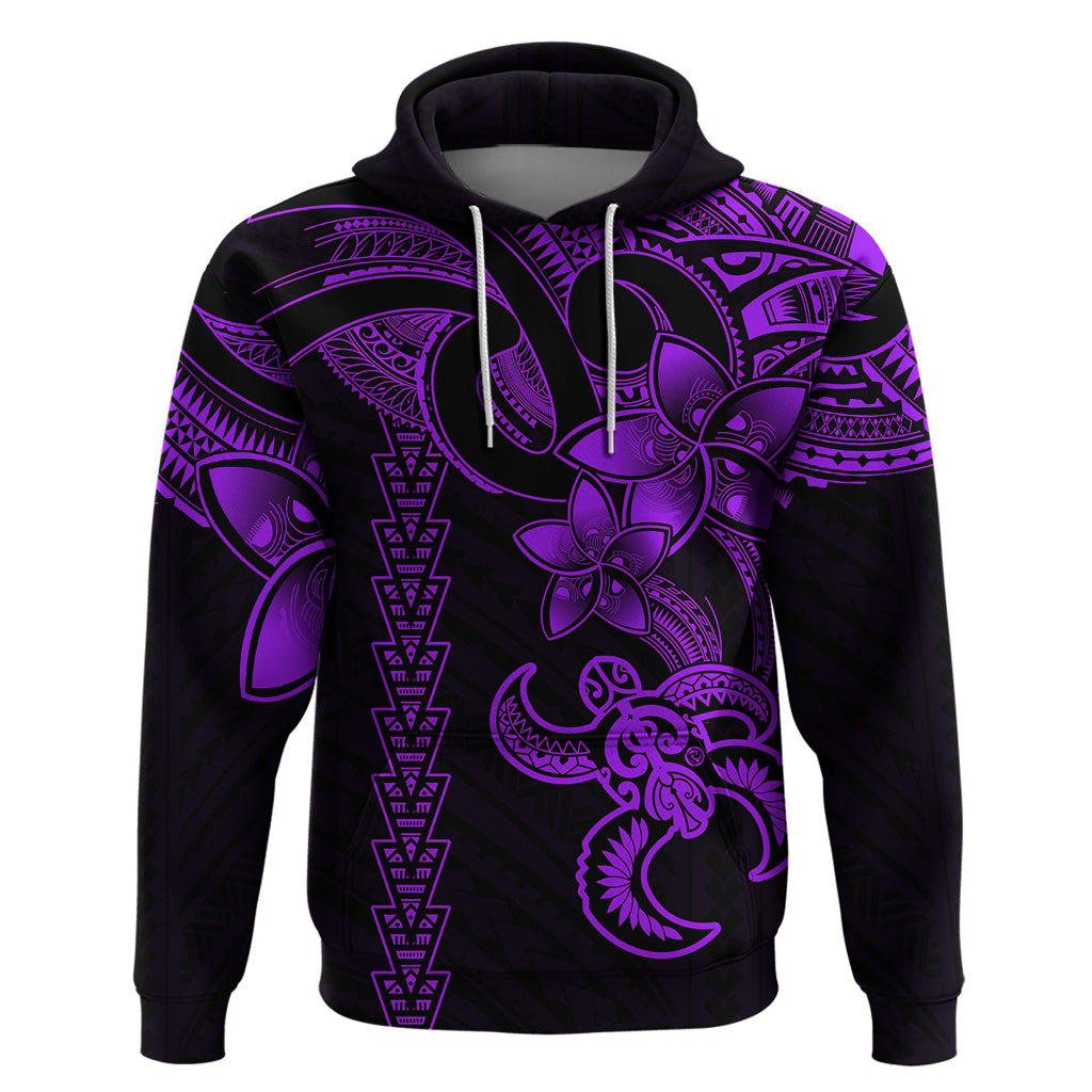 Hawaiian Tribal Hoodie Polynesian Kakau Turtle Purple LT9 Purple - Polynesian Pride