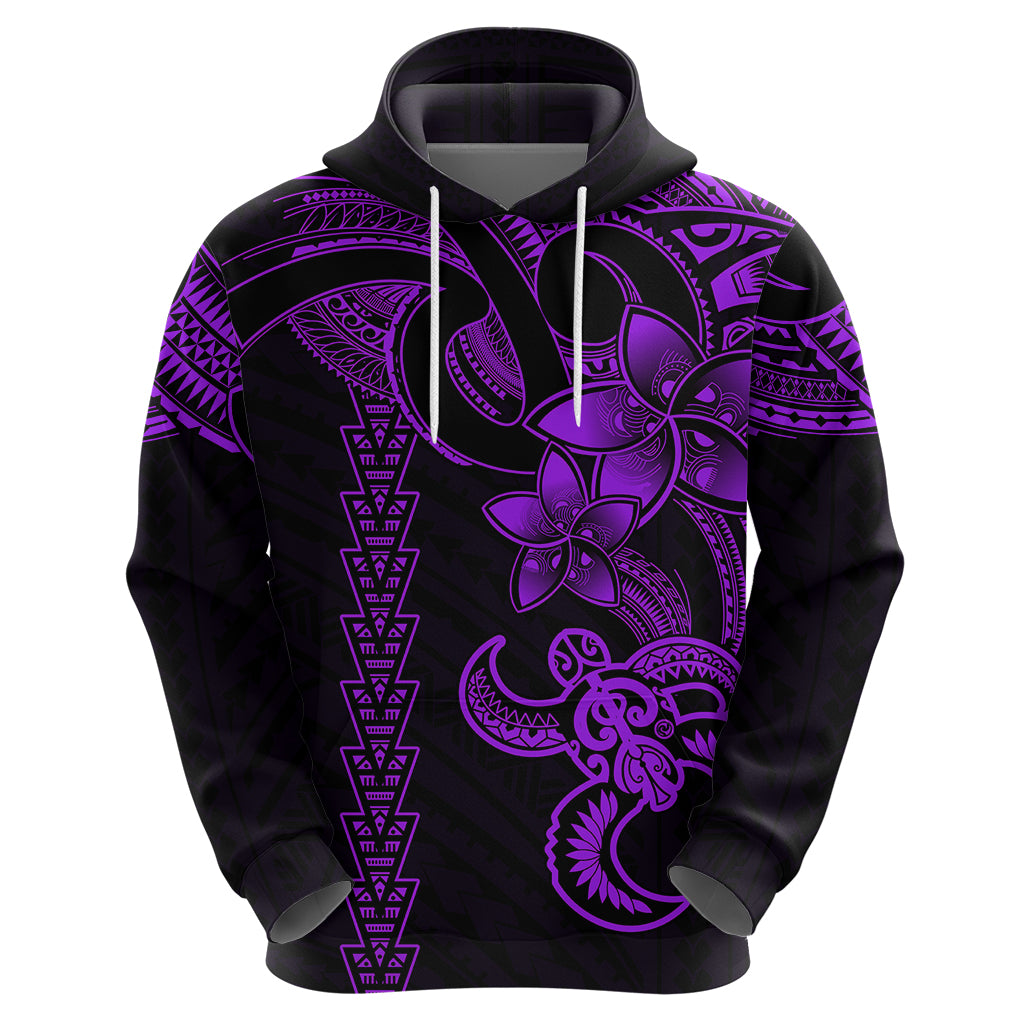 Hawaiian Tribal Hoodie Polynesian Kakau Turtle Purple LT9 - Polynesian Pride