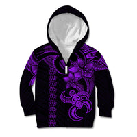 Hawaiian Tribal Kid Hoodie Polynesian Kakau Turtle - Purple LT9 - Polynesian Pride
