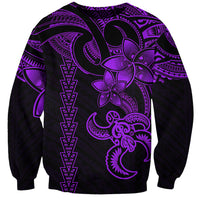 Hawaiian Tribal Sweatshirt Polynesian Kakau Turtle - Purple LT9 Unisex Purple - Polynesian Pride