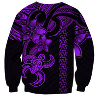 Hawaiian Tribal Sweatshirt Polynesian Kakau Turtle - Purple LT9 - Polynesian Pride