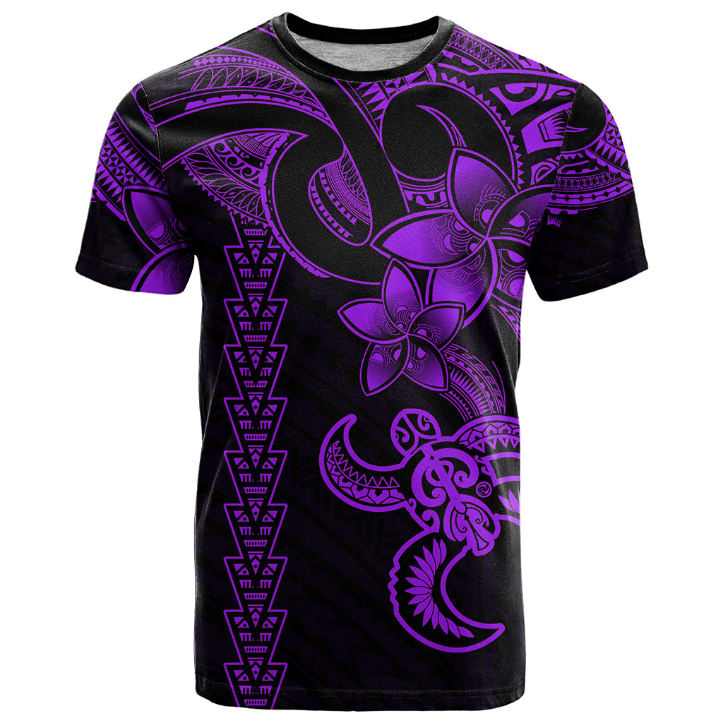 Hawaiian Tribal T Shirt Polynesian Kakau Turtle Purple LT9 Purple - Polynesian Pride