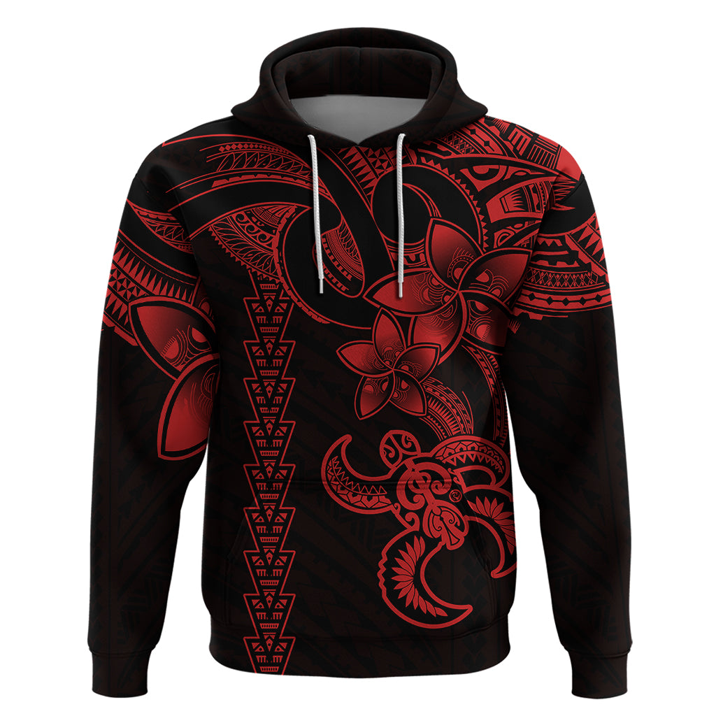 Hawaiian Tribal Hoodie Polynesian Kakau Turtle Red LT9 Red - Polynesian Pride