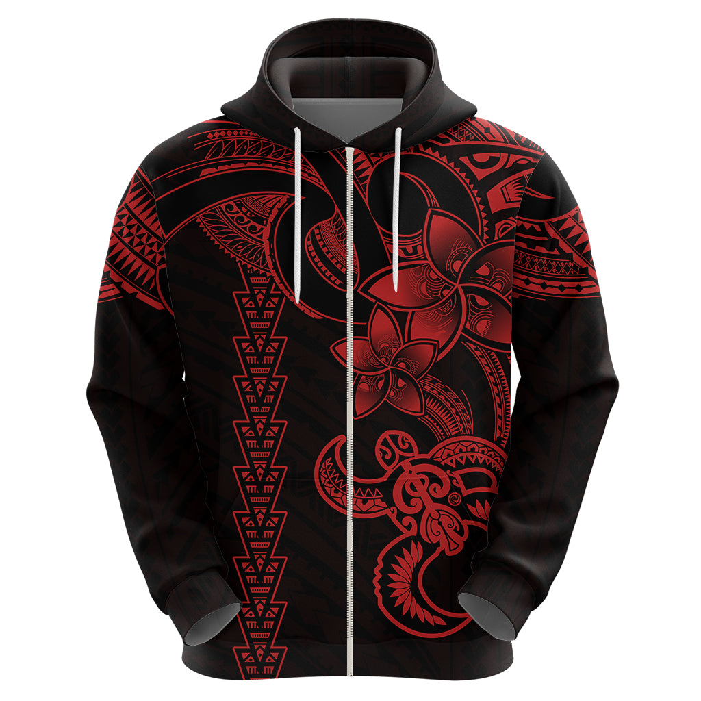 Hawaiian Tribal Hoodie Polynesian Kakau Turtle Red LT9 - Polynesian Pride