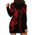 Hawaiian Tribal Hoodie Dress Polynesian Kakau Turtle - Red LT9 - Polynesian Pride