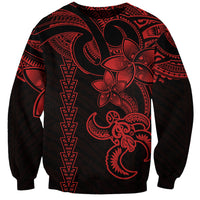 Hawaiian Tribal Sweatshirt Polynesian Kakau Turtle - Red LT9 Unisex Red - Polynesian Pride