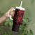 Red Hawaiian Kakau Turtle Tumbler With Handle Polynesian Tribal