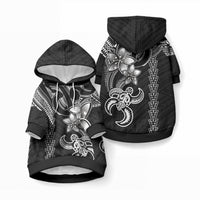 Hawaiian Tribal Kakau Turtle - White Pet Hoodie LT9 Pullover White - Polynesian Pride