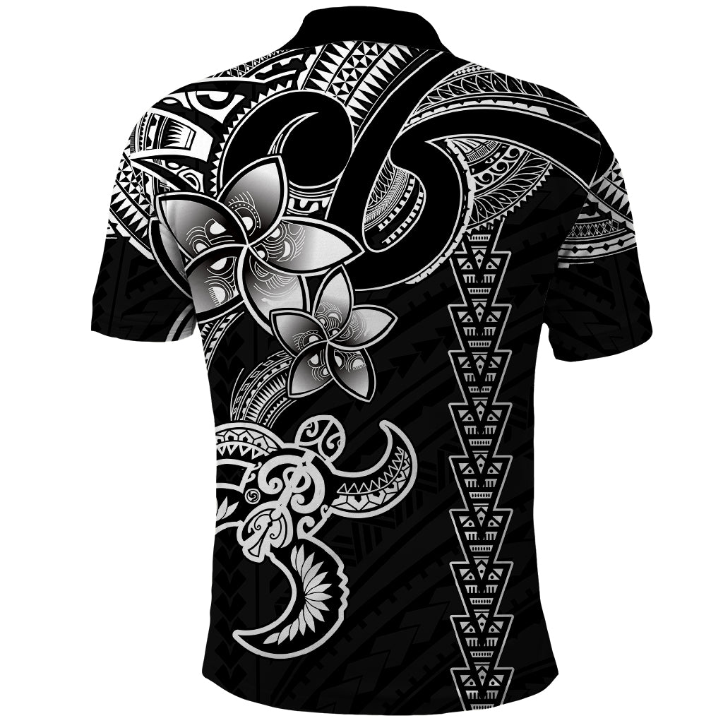 Hawaiian Tribal Polo Shirt Polynesian Kakau Turtle White LT9 - Polynesian Pride