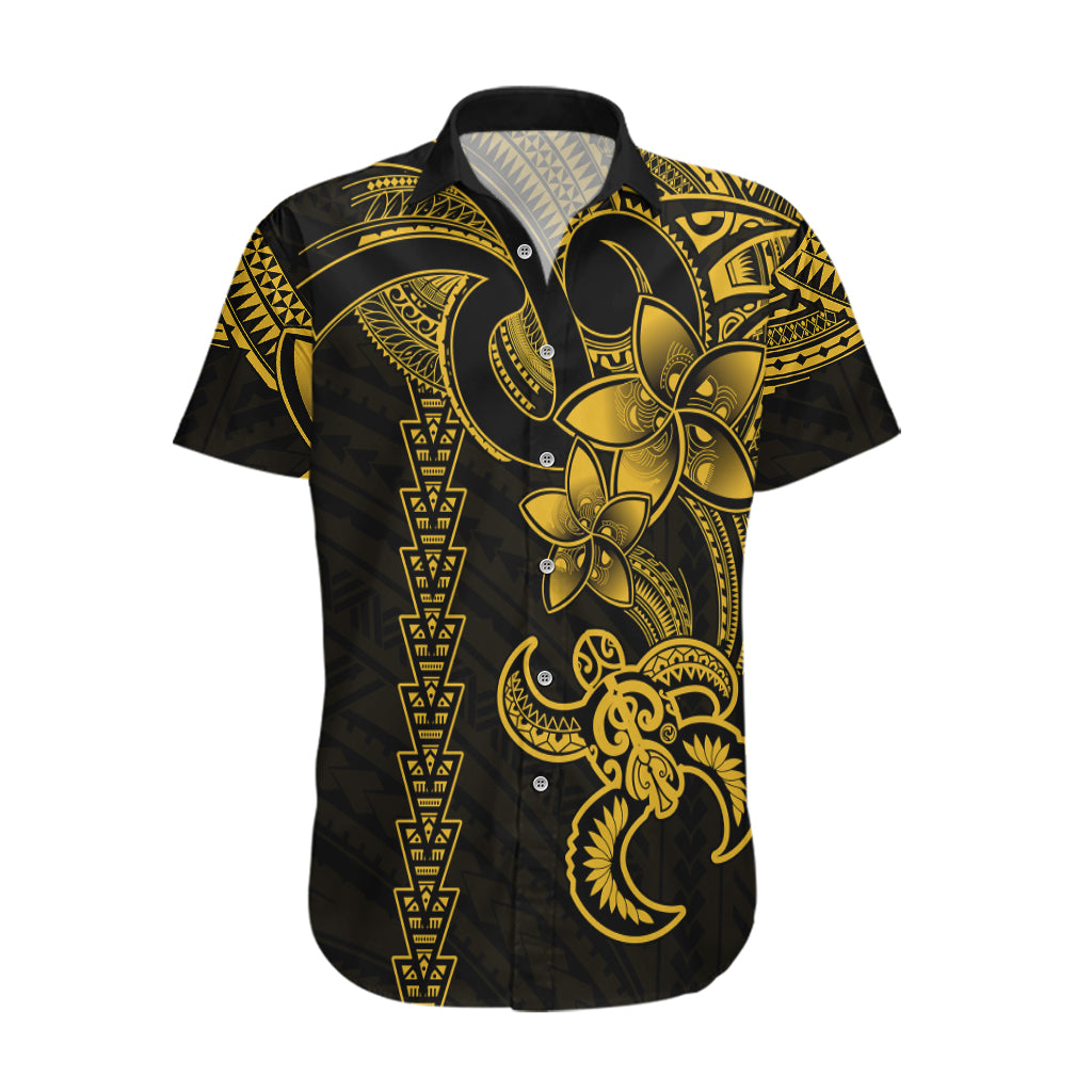 Hawaiian Tribal Hawaiian Shirt Polynesian Kakau Turtle - Yellow LT9 Yellow - Polynesian Pride