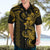 Hawaiian Tribal Hawaiian Shirt Polynesian Kakau Turtle - Yellow LT9 - Polynesian Pride