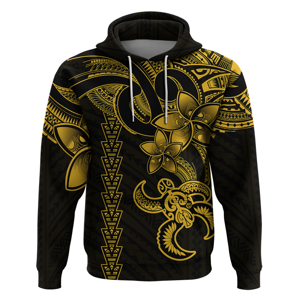 Hawaiian Tribal Hoodie Polynesian Kakau Turtle Yellow LT9 Yellow - Polynesian Pride