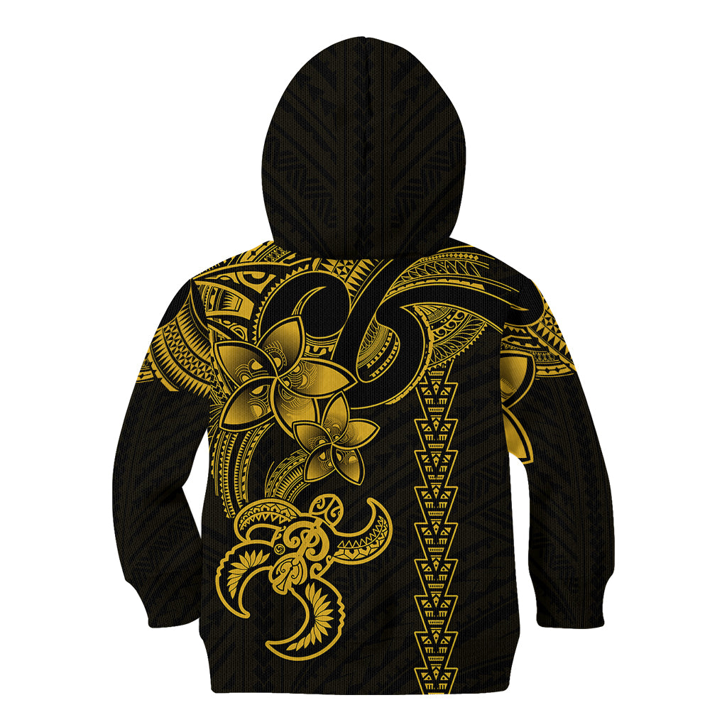 Hawaiian Tribal Kid Hoodie Polynesian Kakau Turtle - Yellow LT9 - Polynesian Pride