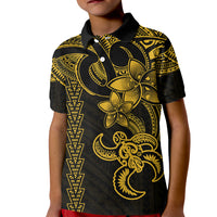 Hawaiian Tribal Kid Polo Shirt Polynesian Kakau Turtle - Yellow LT9 Kid Yellow - Polynesian Pride