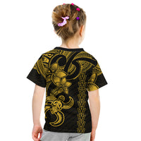 Hawaiian Tribal Kid T Shirt Polynesian Kakau Turtle - Yellow LT9 - Polynesian Pride