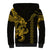 Hawaiian Tribal Sherpa Hoodie Polynesian Kakau Turtle - Yellow LT9 - Polynesian Pride