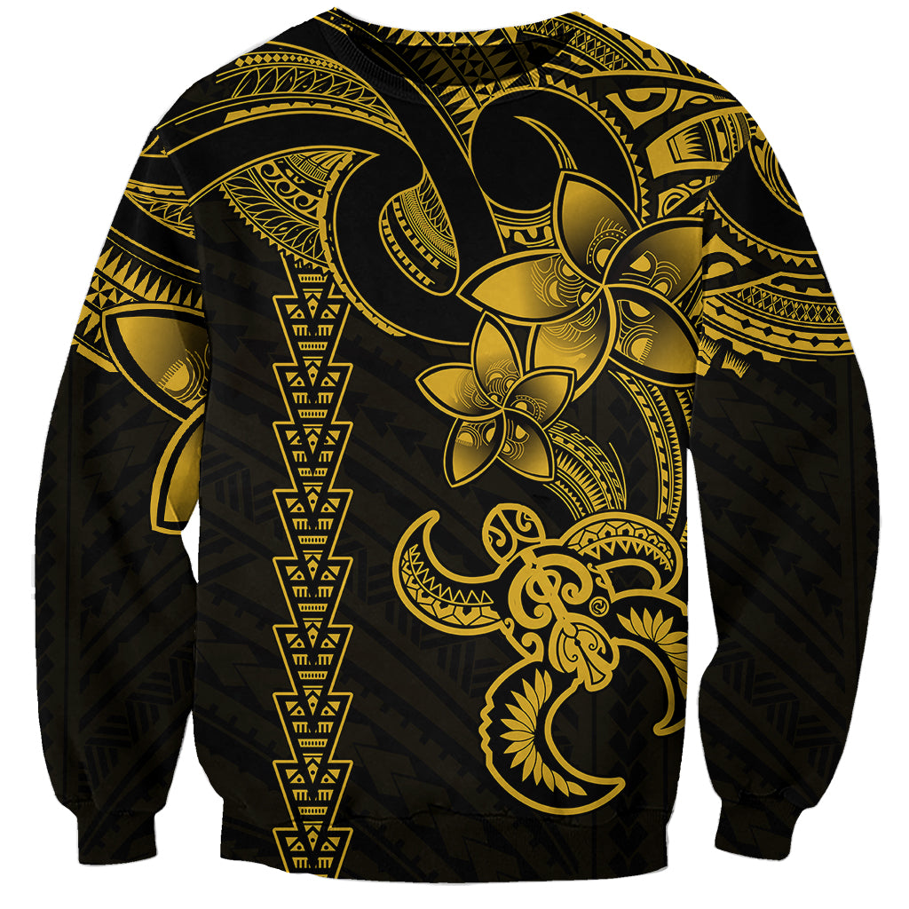 Hawaiian Tribal Sweatshirt Polynesian Kakau Turtle - Yellow LT9 Unisex Yellow - Polynesian Pride