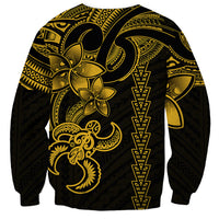 Hawaiian Tribal Sweatshirt Polynesian Kakau Turtle - Yellow LT9 - Polynesian Pride