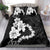 American Samoa Lotu Tamaiti Bedding Set White Sunday Plumeria Black Vibe