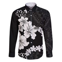 American Samoa Lotu Tamaiti Family Matching Puletasi and Hawaiian Shirt White Sunday Plumeria Black Vibe