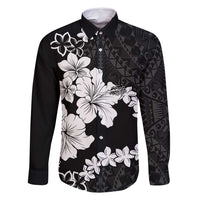 American Samoa Lotu Tamaiti Family Matching Summer Maxi Dress and Hawaiian Shirt White Sunday Plumeria Black Vibe