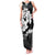 American Samoa Lotu Tamaiti Family Matching Tank Maxi Dress and Hawaiian Shirt White Sunday Plumeria Black Vibe