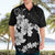 American Samoa Lotu Tamaiti Hawaiian Shirt White Sunday Plumeria Black Vibe