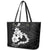 American Samoa Lotu Tamaiti Leather Tote Bag White Sunday Plumeria Black Vibe