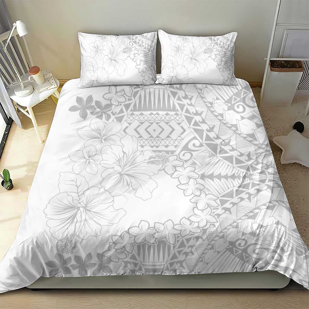 American Samoa Lotu Tamaiti Bedding Set White Sunday Plumeria White Vibe
