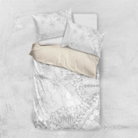 American Samoa Lotu Tamaiti Bedding Set White Sunday Plumeria White Vibe