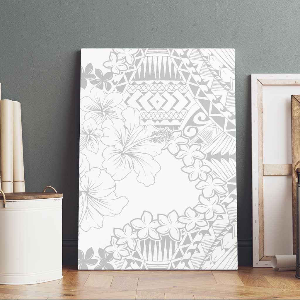 American Samoa Lotu Tamaiti Canvas Wall Art White Sunday Plumeria White Vibe