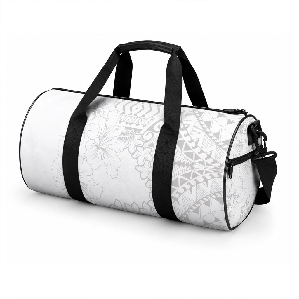 American Samoa Lotu Tamaiti Duffle Bag White Sunday Plumeria White Vibe
