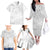 American Samoa Lotu Tamaiti Family Matching Off The Shoulder Long Sleeve Dress and Hawaiian Shirt White Sunday Plumeria White Vibe